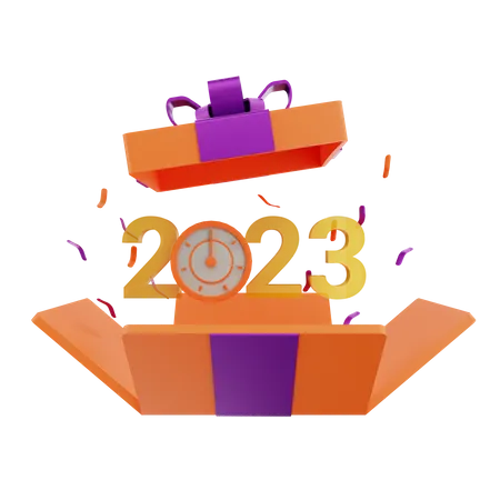 Caixa de presente 2023  3D Icon