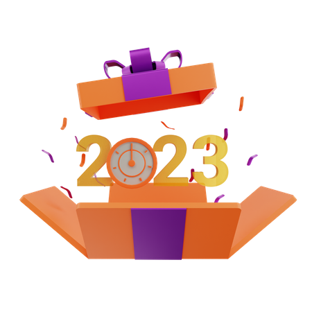 Caja de regalo 2023  3D Icon