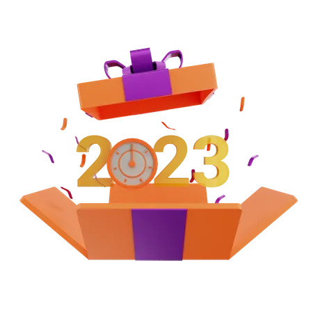 Caja de regalo 2023  3D Icon