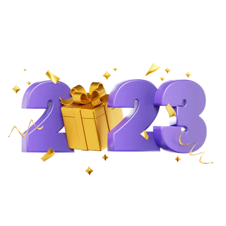 Celebración del año nuevo 2023  3D Icon