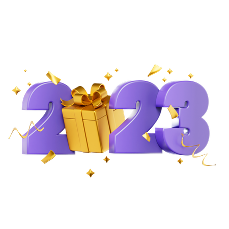 2023 New Year Celebration 3D Icon
