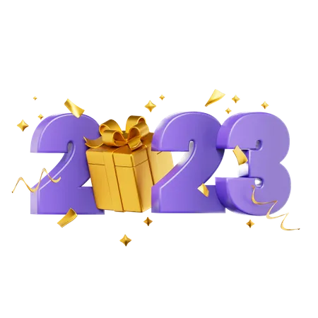 2023 New Year Celebration 3D Icon