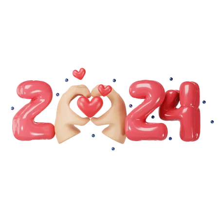 2024 Année  3D Icon