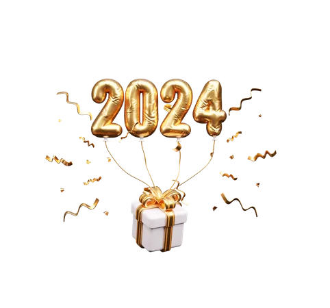 2024 año nuevo  3D Icon