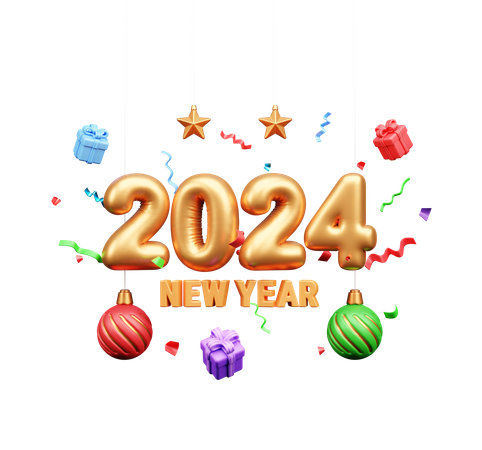 2024 año nuevo  3D Icon