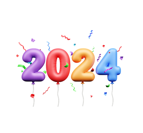 2024 año nuevo  3D Icon