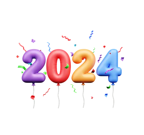 2024 año nuevo  3D Icon