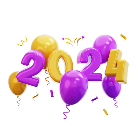 2024 año nuevo  3D Icon