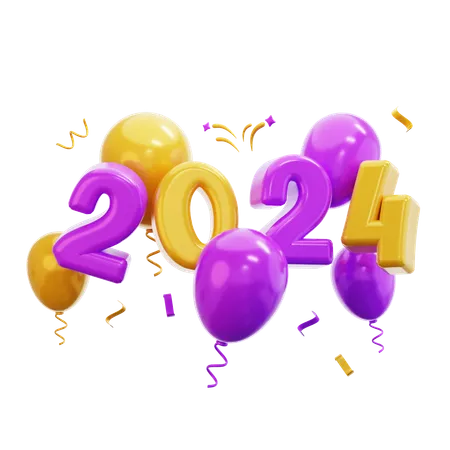 2024 año nuevo  3D Icon