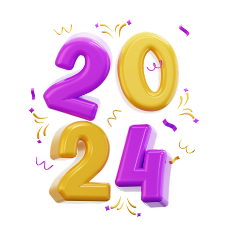 2024 año nuevo  3D Icon