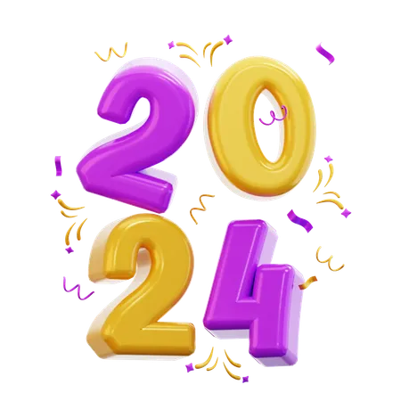 2024 año nuevo  3D Icon