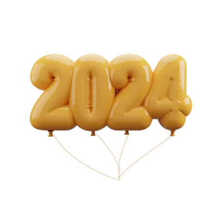 2024 balloon number  3D Icon