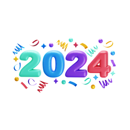 Balões de 2024  3D Icon