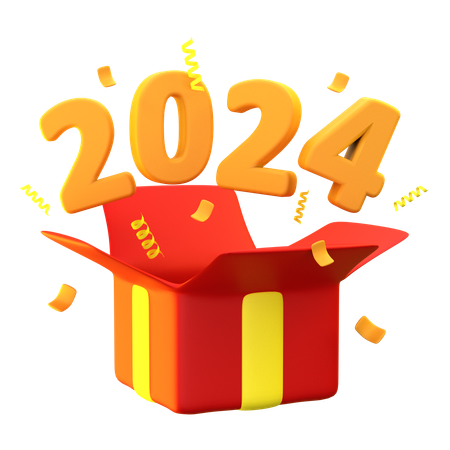 2024 Birthday Present  3D Icon