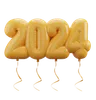 2024 Happy New Year Bubble Balloon Letters