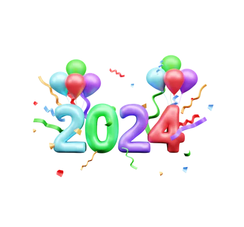 2024 New Year  3D Icon