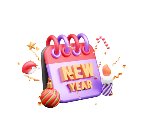 2024 New Year  3D Icon