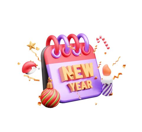 2024 New Year  3D Icon