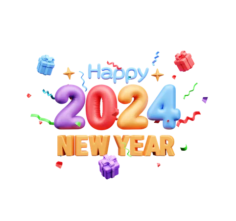 2024 New Year  3D Icon