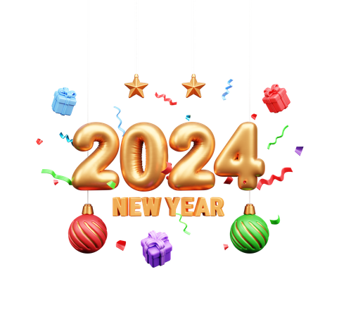 2024 New Year  3D Icon