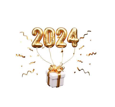 2024 New Year  3D Icon