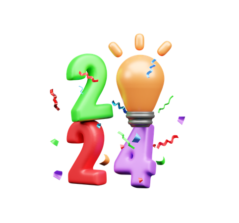 2024 New Year  3D Icon