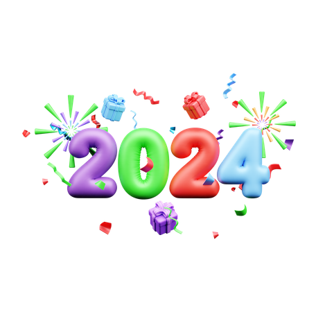 2024 New Year  3D Icon