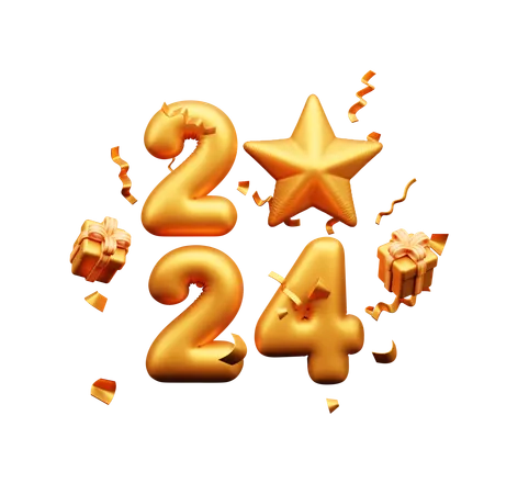 2024 New Year  3D Icon