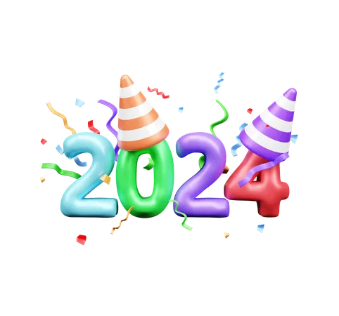 2024 New Year  3D Icon