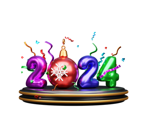 2024 New Year  3D Icon