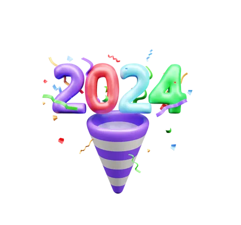 2024 nouvel an  3D Icon