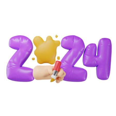 2024 resoluções de ano novo  3D Icon