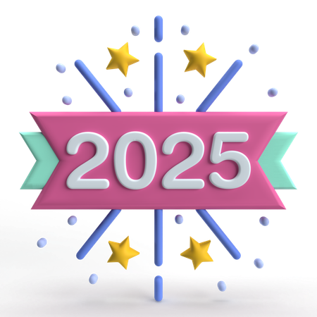 2025 année  3D Icon