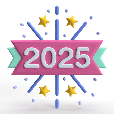 2025 año  3D Icon