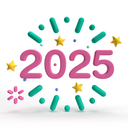 2025 año  3D Icon