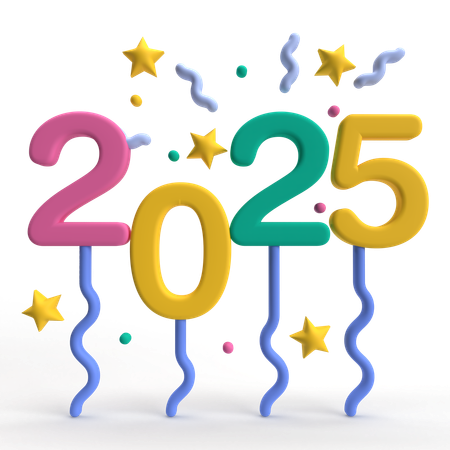 2025 año  3D Icon