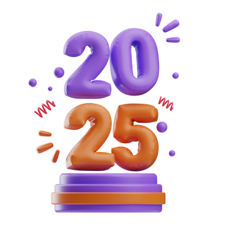 2025 ano novo  3D Icon