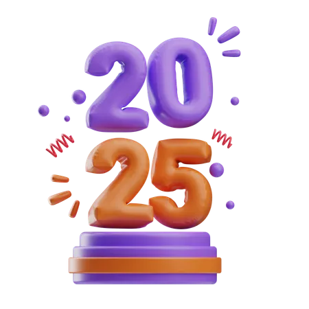 2025 ano novo  3D Icon