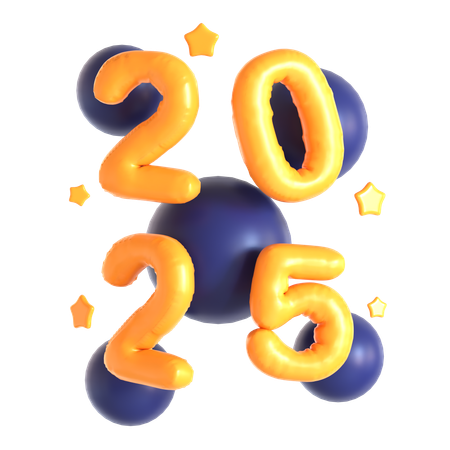 2025 año nuevo  3D Icon