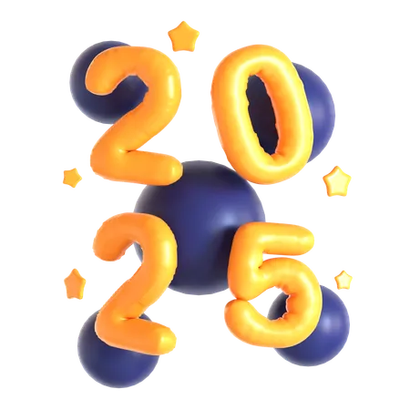 2025 año nuevo  3D Icon