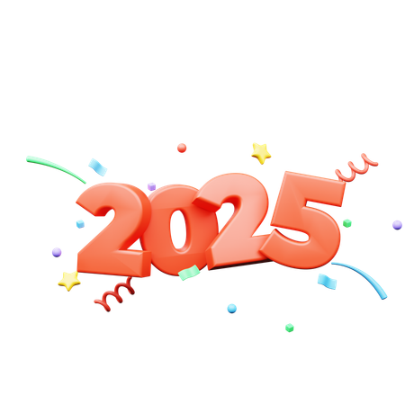 2025 año nuevo  3D Icon