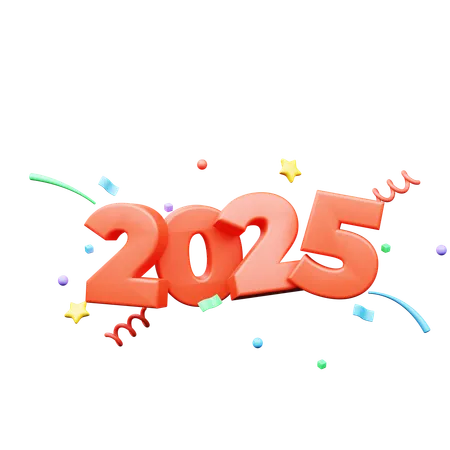 2025 año nuevo  3D Icon