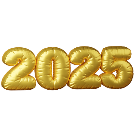 Balão 2025  3D Icon