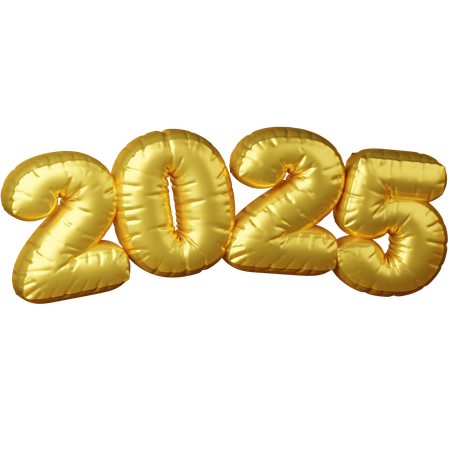 Balão 2025  3D Icon