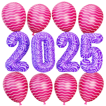 Ballon coloré 2025  3D Icon