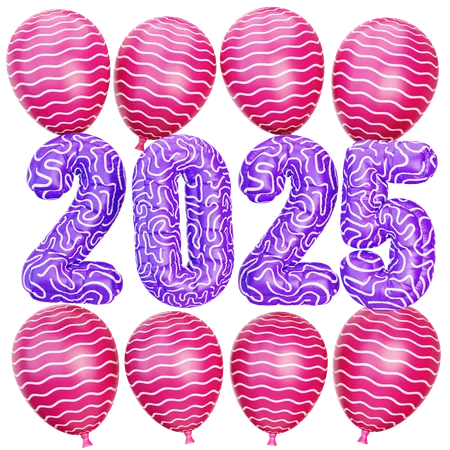 Ballon coloré 2025  3D Icon