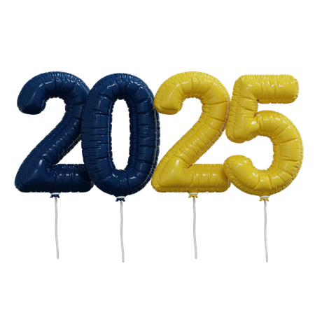 Ballons 2025 2  3D Icon