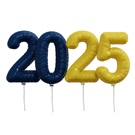 Ballons 2025 2  3D Icon