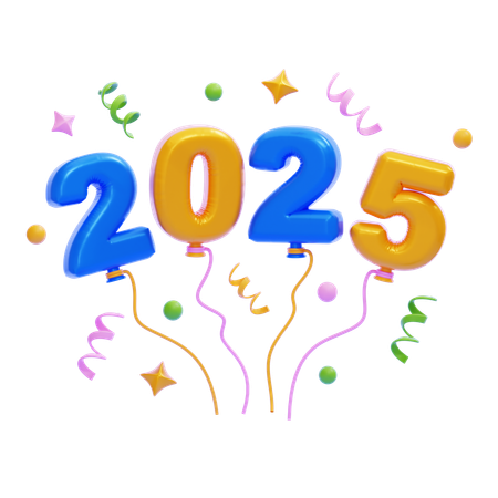 2025年の風船  3D Icon