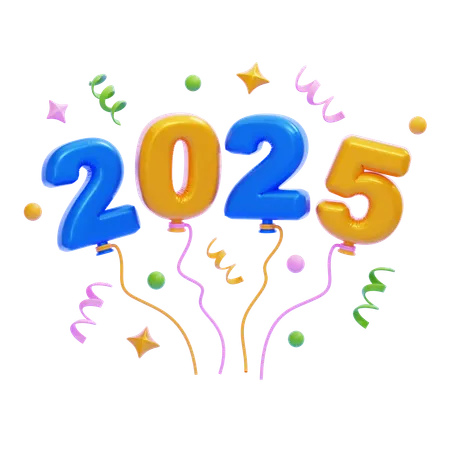 2025年の風船  3D Icon